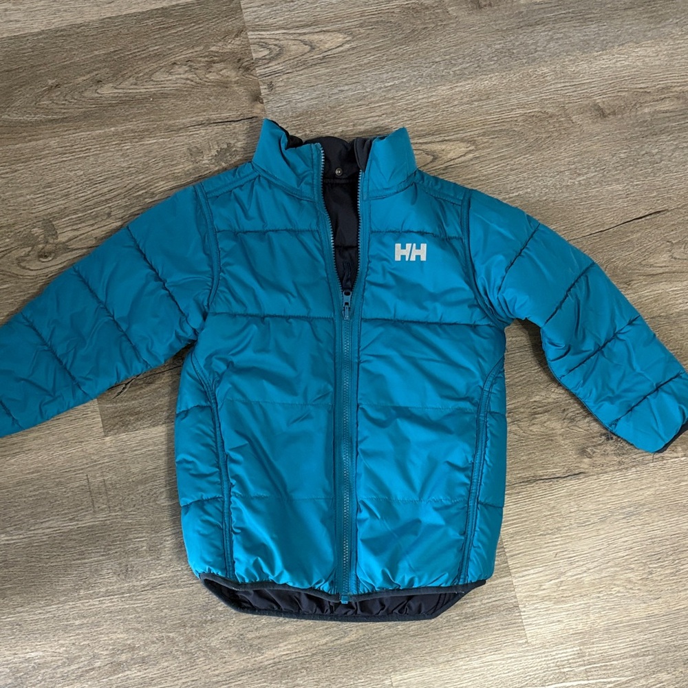 Helly Hansen Teal/ Navy Blue Kids Puffer Jacket, size 7